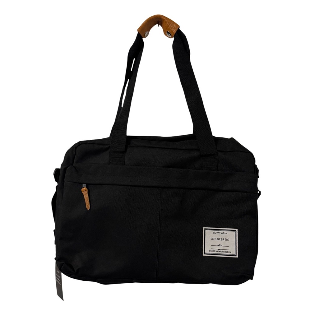The Journeyman Bag Co Laptop Overnight Travel‎ Bag New Black Blue Interior NWT